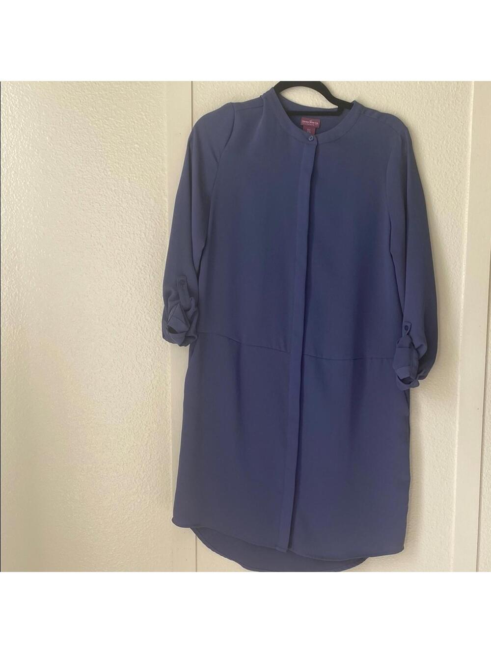 The Savile Row Co. London Size 6 Blue Shirt Dress Tunic 3/4 Sleeves Shift UK10